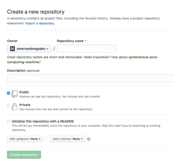 Criando um repositório